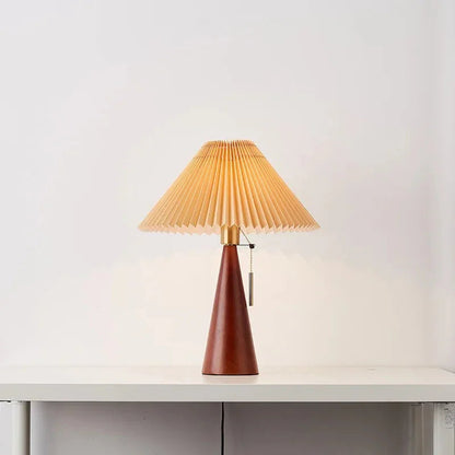 Kiki's Way | Astoria Wooden Table Lamp – Pleated Shade