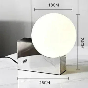 Kiki's Way | Arya Steel Table Lamp – Frosted Glass Globe