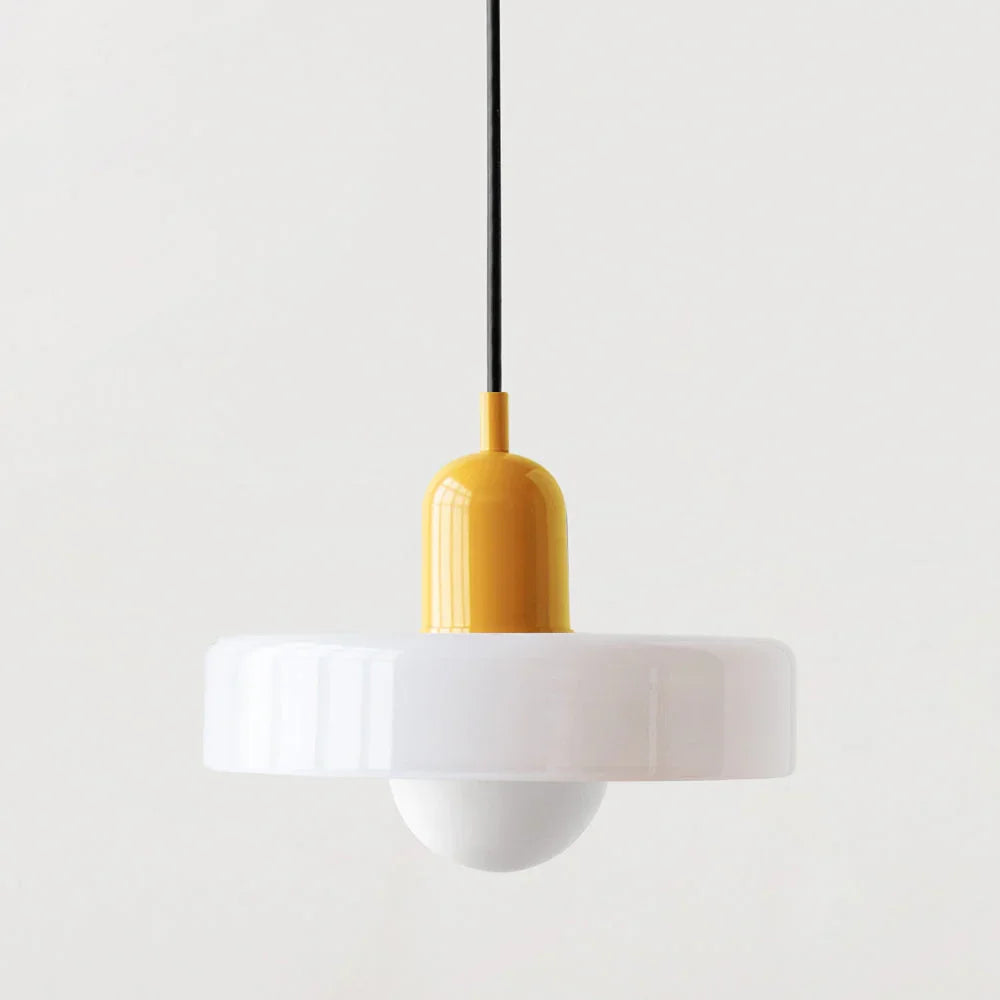 Kiki's Way | Stained Glass Pendant Light – Brass Finish, G9