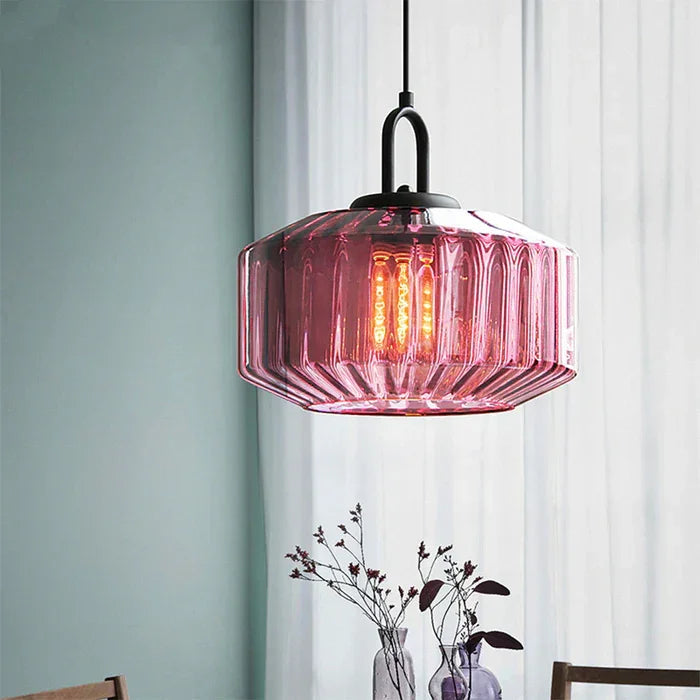 Kiki's Way | Quennie Coloured Glass Pendant Light – Green or Purple