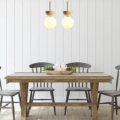 Kiki's Way | Audrey Travertine Pendant Light – Cream Stone