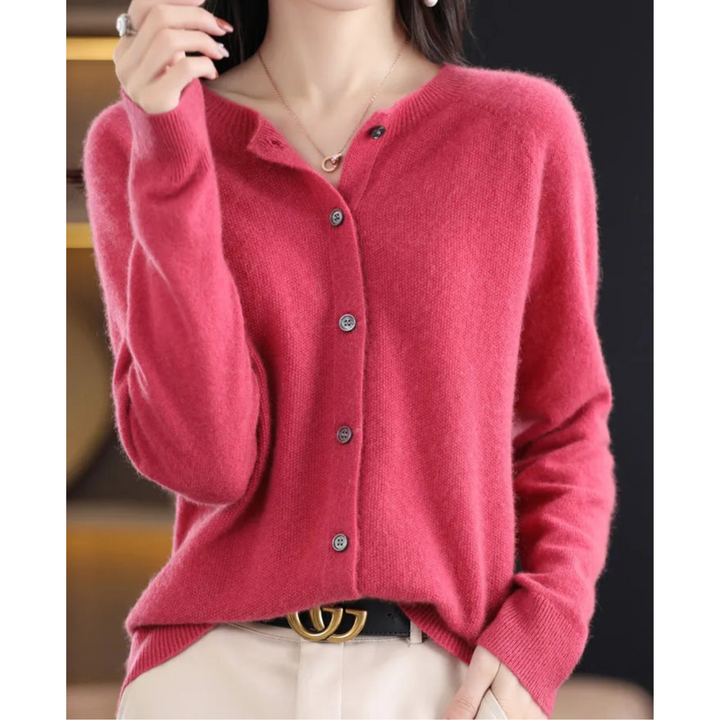 Women's Round-Neck Cardigan Sweater
