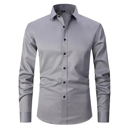 Men's Non-Iron Long-Sleeve Shirt with Button Placket