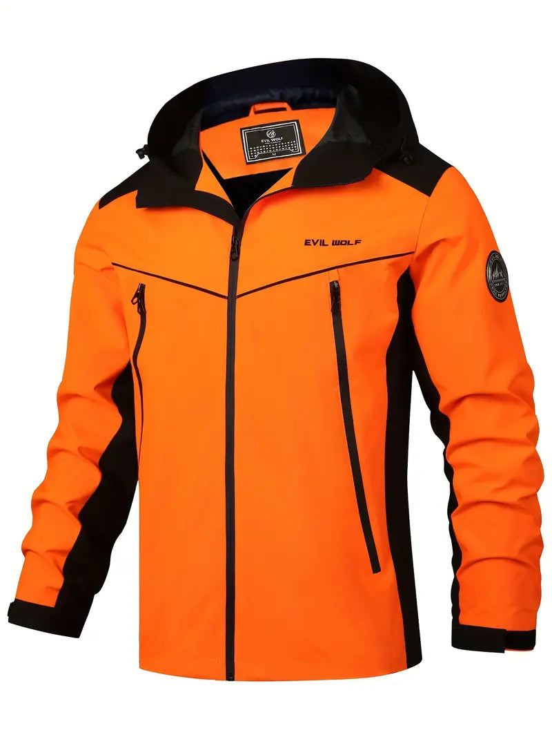 Outdoor Jacket with Reflective Design - Waterproof & Sporty
