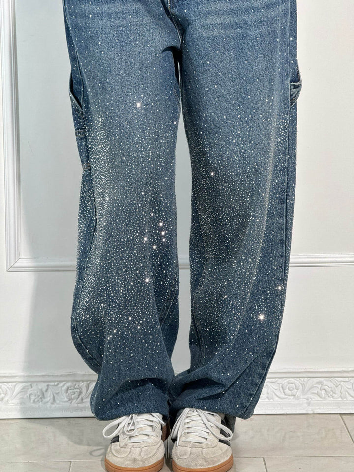 Women's Jeans with Diamond Look & Classic Cut