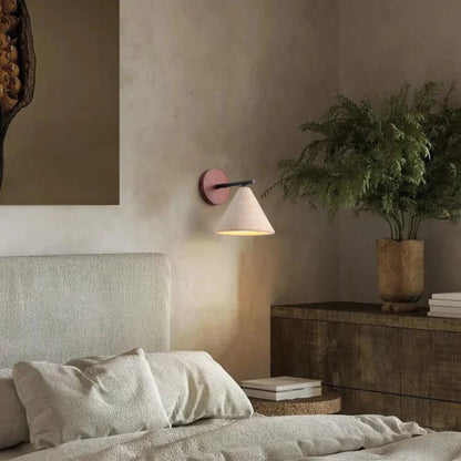 Kiki's Way | Bianco Splendente Wall Light – Travertine & Wood, E27