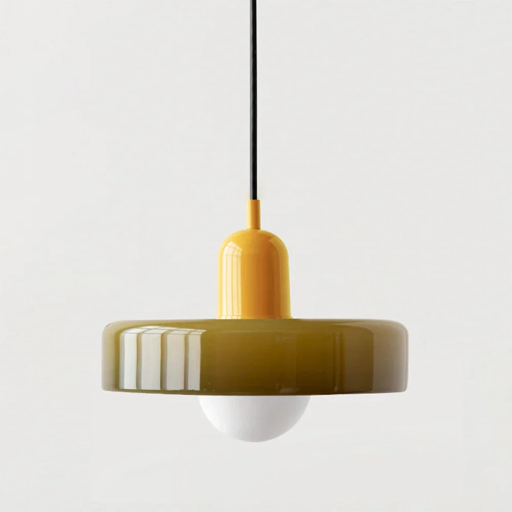 Kiki's Way | Stained Glass Pendant Light – Brass Finish, G9