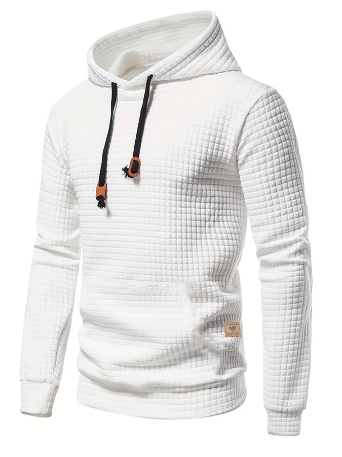 Men's Casual Waffle-Knit Hoodie