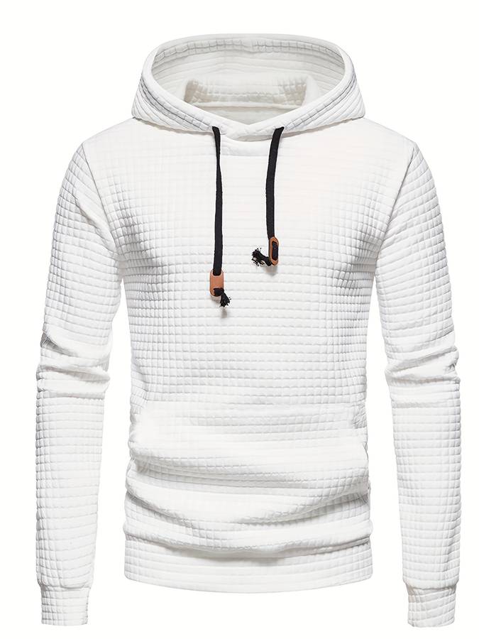 Men's Casual Waffle-Knit Hoodie