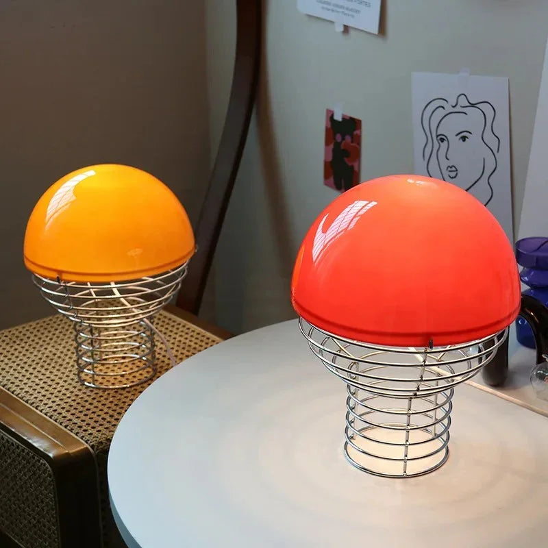 Kiki's Way | Bauhaus Glass Desk Lamp – Metal Frame