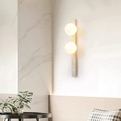 Kiki's Way | Abigail Travertine Wall Light – Vertical Bar