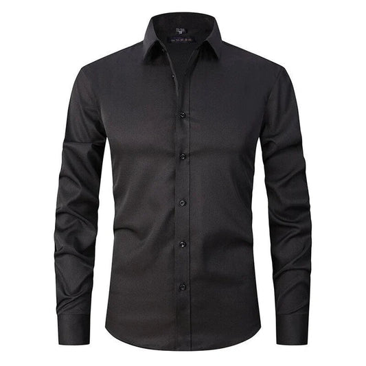 Men's Non-Iron Long-Sleeve Shirt with Button Placket