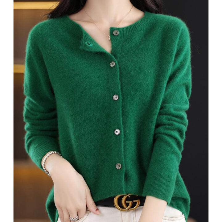Women's Round-Neck Cardigan Sweater