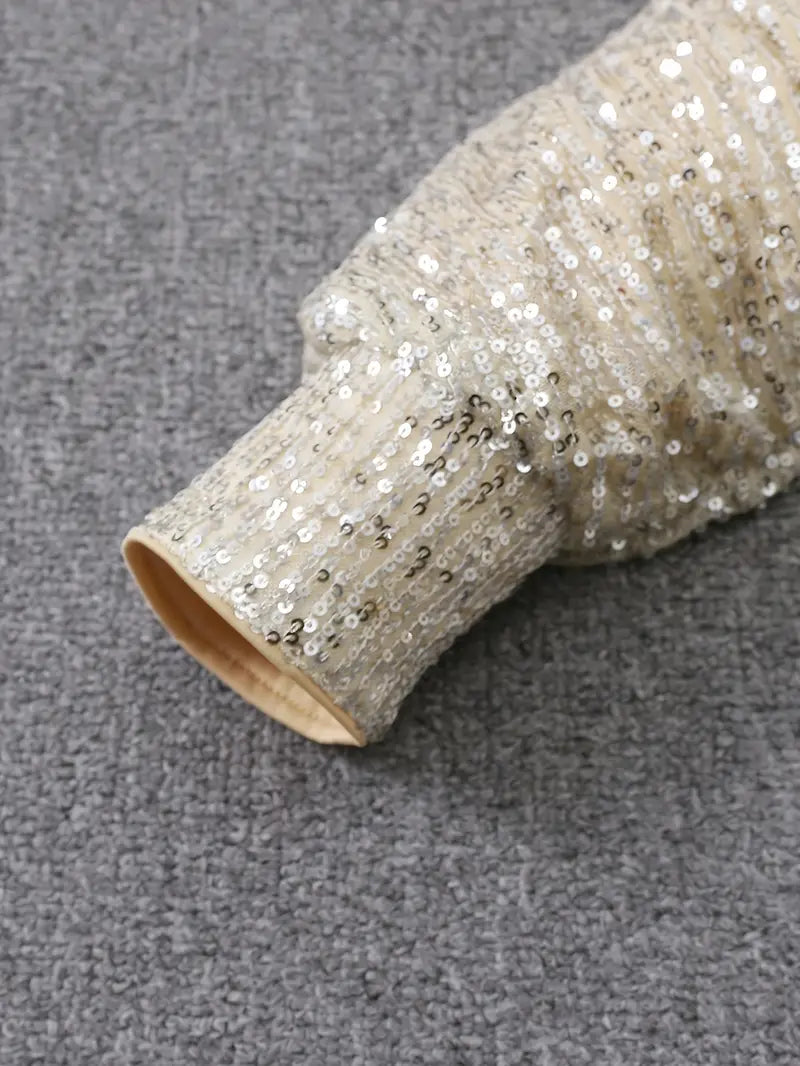 Party Sequin Dress with Contrast