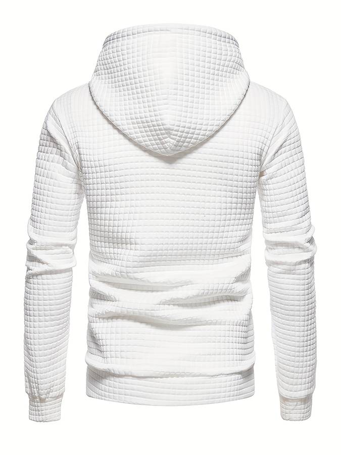 Men's Casual Waffle-Knit Hoodie