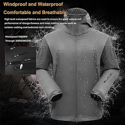 Men's Multifunctional Jacket with Fleece Lining and Zipper