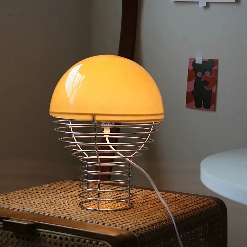 Kiki's Way | Bauhaus Glass Desk Lamp – Metal Frame