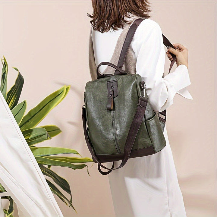 Women's Anti-Theft Vegan Backpack - Anti-Theft City Backpack