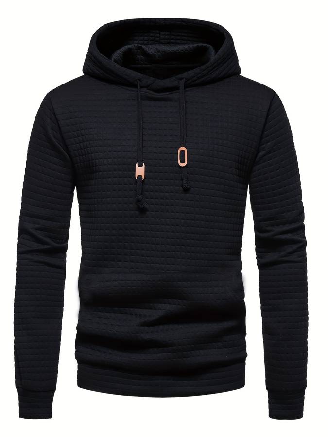 Men's Casual Waffle-Knit Hoodie