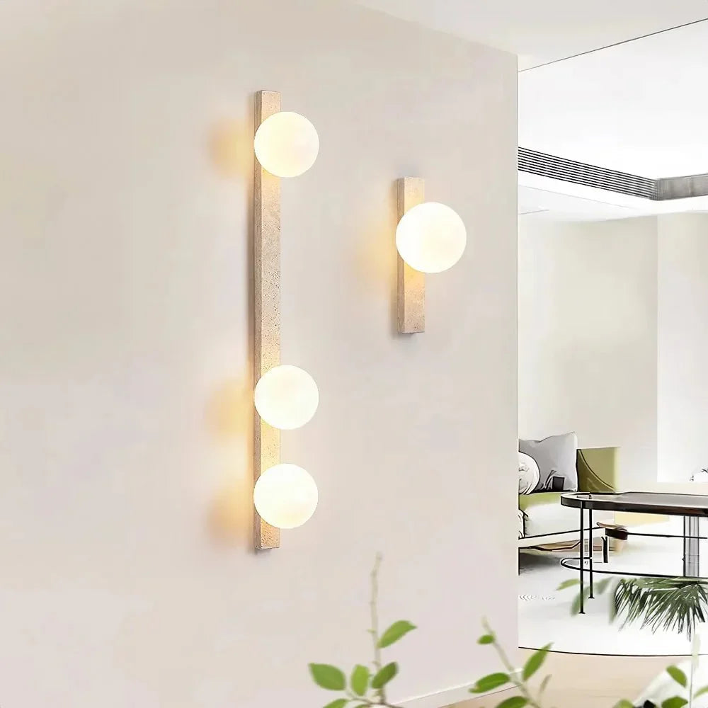 Kiki's Way | Abigail Travertine Wall Light – Vertical Bar