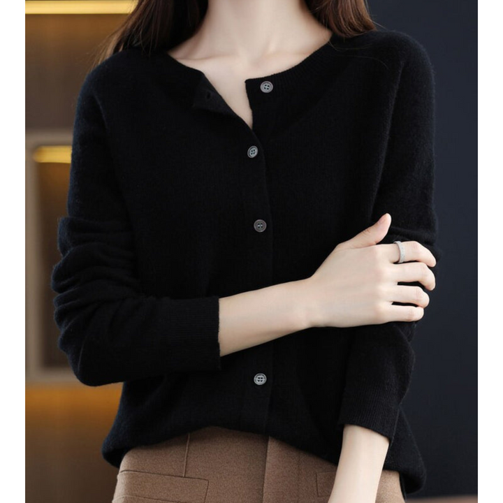 Women's Round-Neck Cardigan Sweater