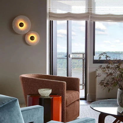 Kiki's Way | Albatros Alabaster Wall Light – Round Disc