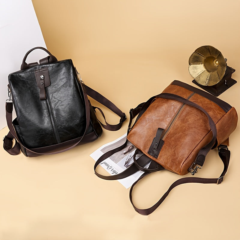 Women's Anti-Theft Vegan Backpack - Anti-Theft City Backpack