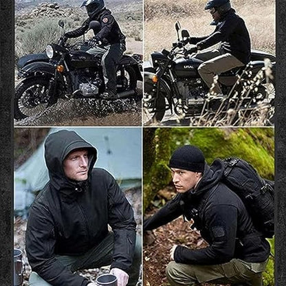 Men's Multifunctional Jacket with Fleece Lining and Zipper