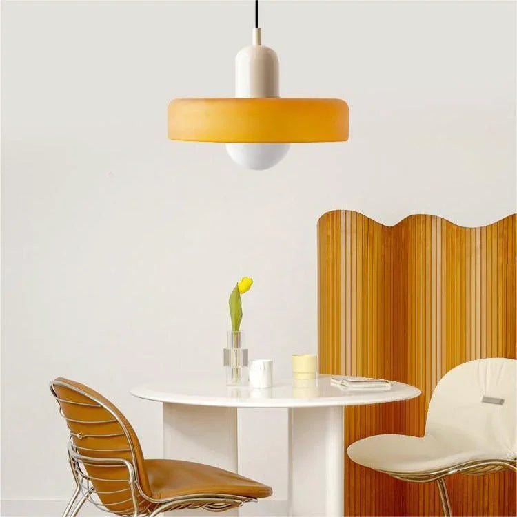 Kiki's Way | Stained Glass Pendant Light – Brass Finish, G9