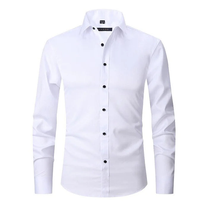 Men's Non-Iron Long-Sleeve Shirt with Button Placket