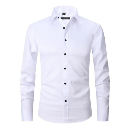 Men's Non-Iron Long-Sleeve Shirt with Button Placket