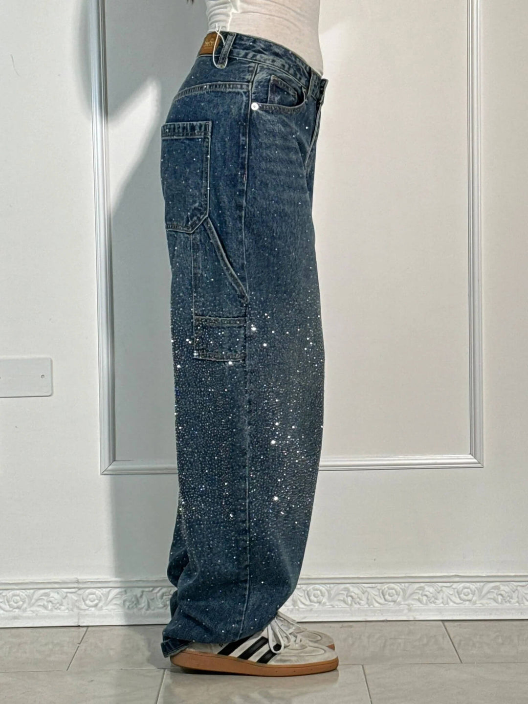 Women's Jeans with Diamond Look & Classic Cut