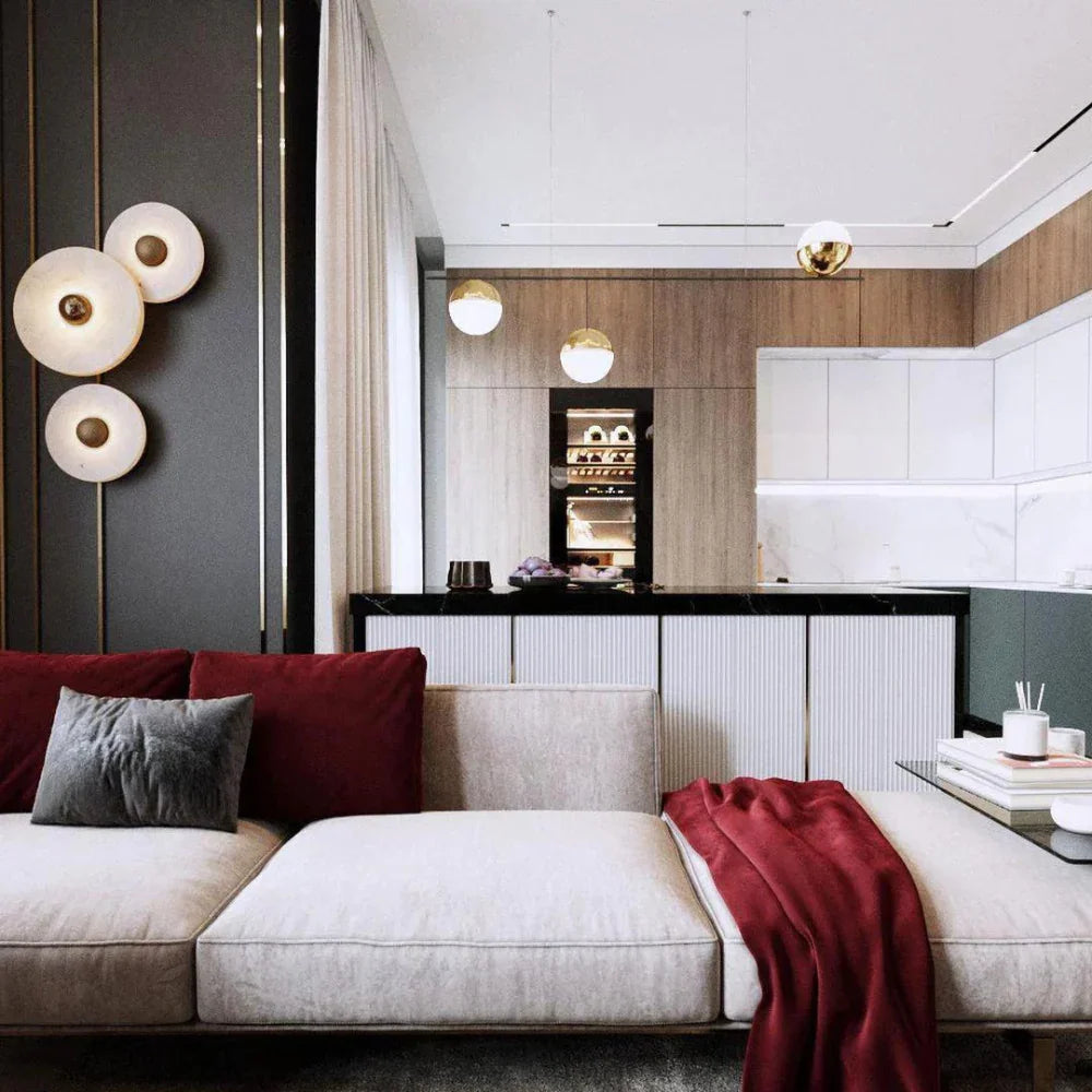 Kiki's Way | Albatros Alabaster Wall Light – Round Disc