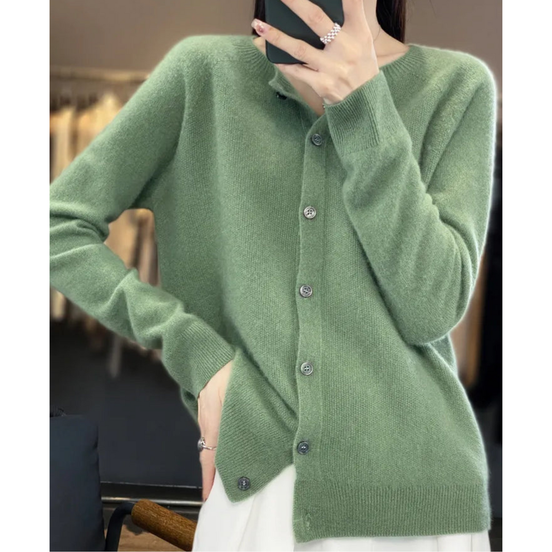 Women's Round-Neck Cardigan Sweater