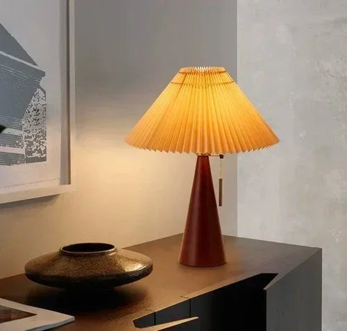 Kiki's Way | Astoria Wooden Table Lamp – Pleated Shade