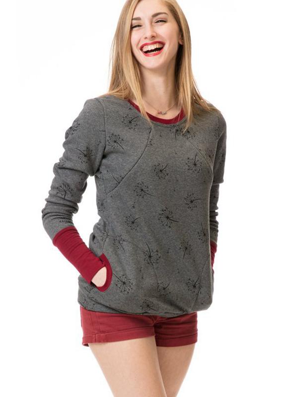 Maternity Nursing Sweatshirts, Floral Print, Pockets, Zipper, Nursing Clothing