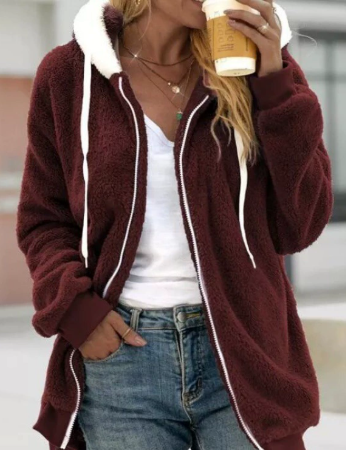 Extra Warm Teddy Fleece Zip Hoodie