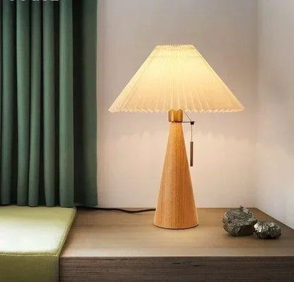 Kiki's Way | Astoria Wooden Table Lamp – Pleated Shade