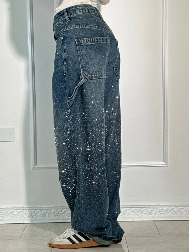 Women's Jeans with Diamond Look & Classic Cut