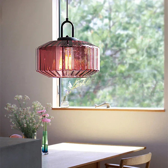 Kiki's Way | Quennie Coloured Glass Pendant Light – Green or Purple