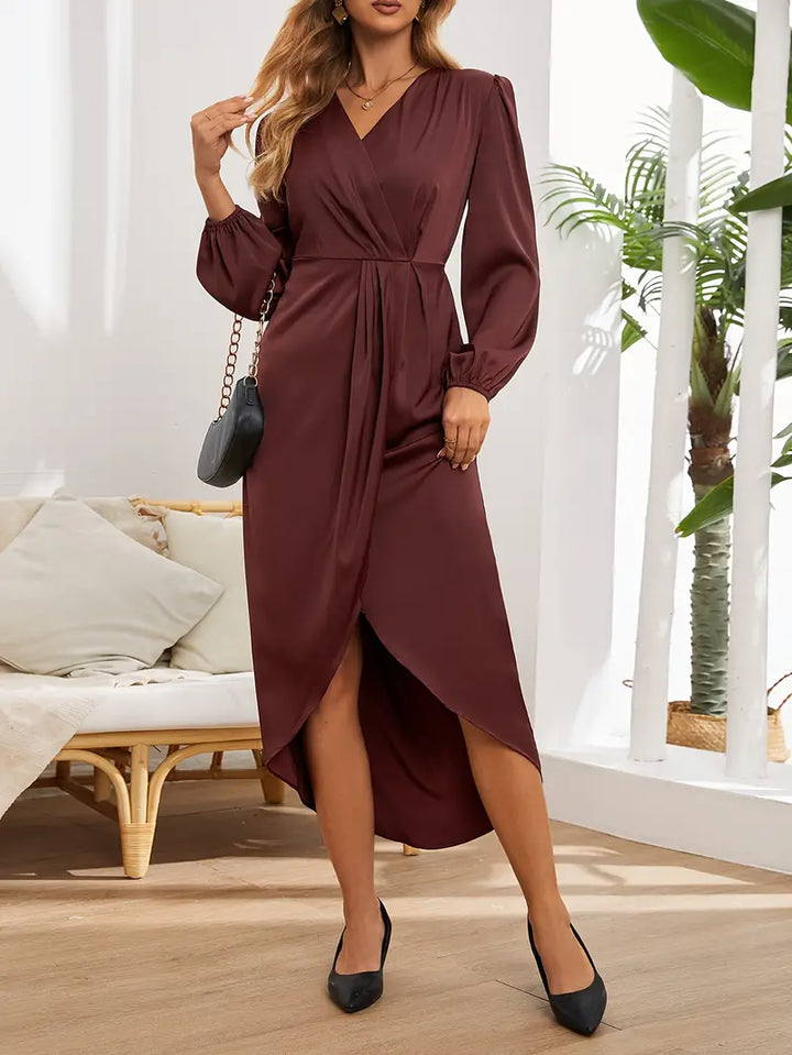 Elegant Midi Wrap Dress