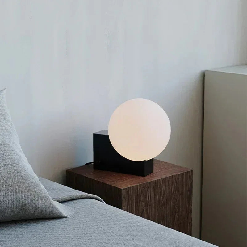 Kiki's Way | Arya Steel Table Lamp – Frosted Glass Globe