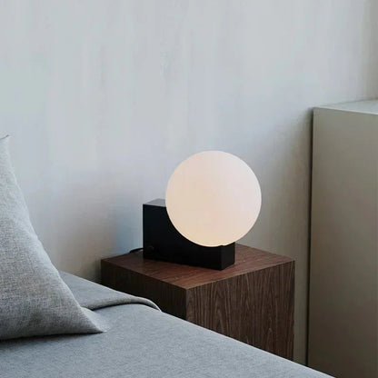 Kiki's Way | Arya Steel Table Lamp – Frosted Glass Globe
