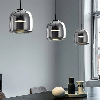 Kiki's Way | Växa Amber Glass Pendant Light – Gold Metal