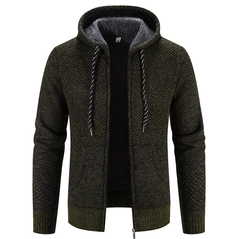 Casual Autumn Cardigan with Hood for Men