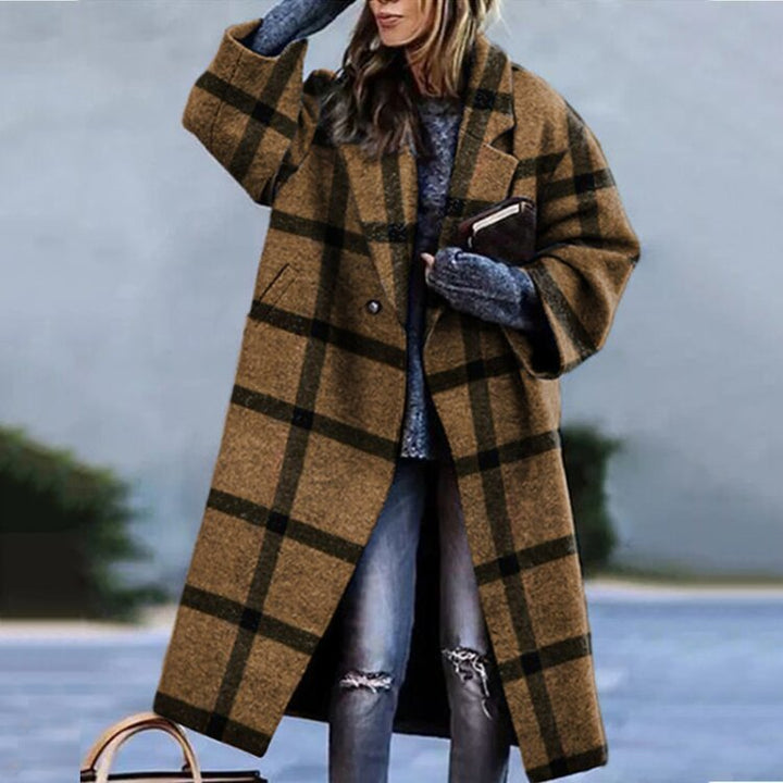 Men's Long Coat, Oversized Winter Coat with Notch Lapel & Pockets
