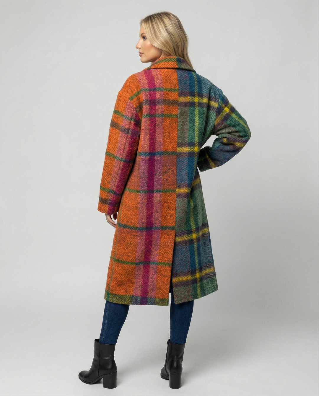 Men's Long Coat, Oversized Winter Coat with Notch Lapel & Pockets