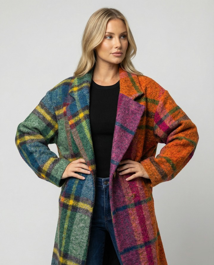 Men's Long Coat, Oversized Winter Coat with Notch Lapel & Pockets