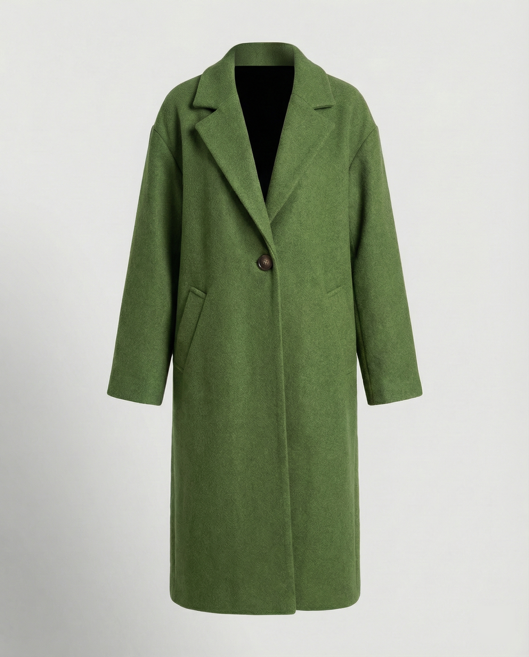 Men's Long Coat, Oversized Winter Coat with Notch Lapel & Pockets
