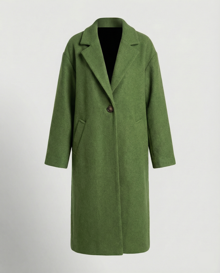 Men's Long Coat, Oversized Winter Coat with Notch Lapel & Pockets